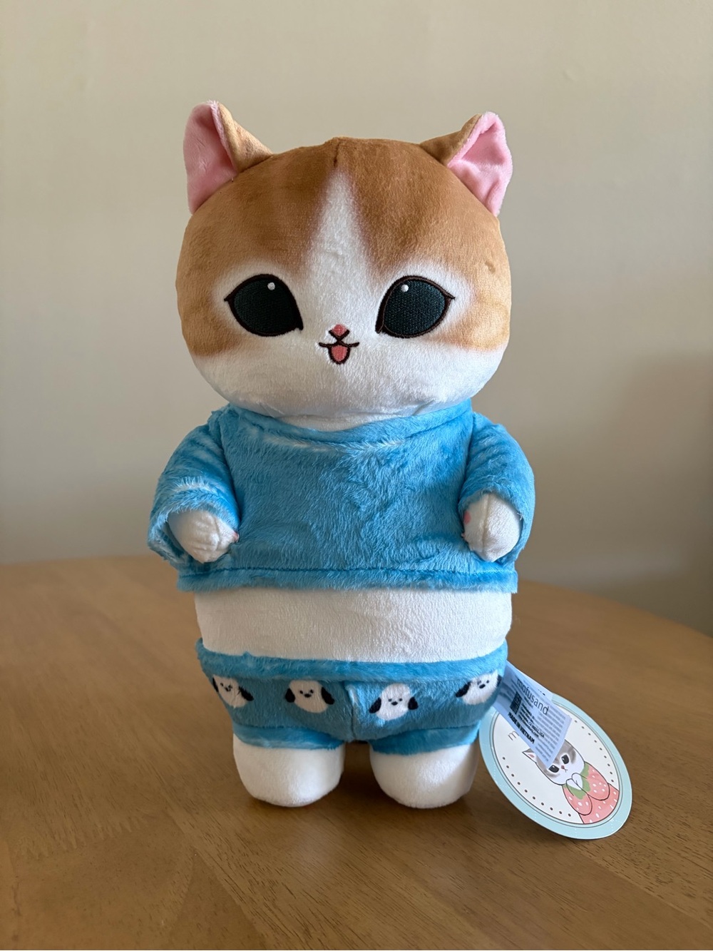11.8 Inches Mofusand from Round1 Blue Pajama Meow Big Plush BRAND NEW